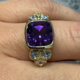 Siberian Amethyst Silver Ring (Adela Silber)
