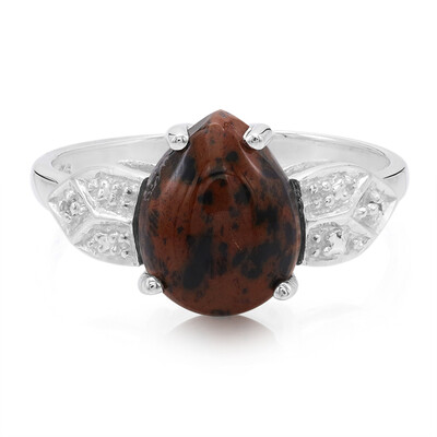 Mahogany Obsidian Silver Ring
