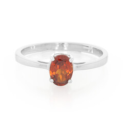 Hessonite Garnet Silver Ring