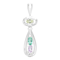 Cuprian Tourmaline Silver Pendant