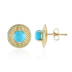 9K Sleeping Beauty Turquoise Gold Earrings (Ornaments by de Melo)