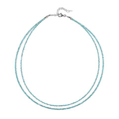 Neon Blue Apatite Silver Necklace