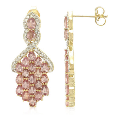 18K Unheated Padparadscha Sapphire Gold Earrings (AMAYANI)