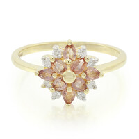 10K Unheated Padparadscha Sapphire Gold Ring