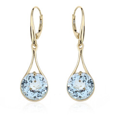 9K Sky Blue Topaz Gold Earrings