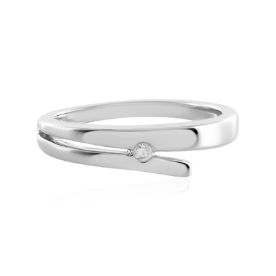 I4 (J) Diamond Silver Ring