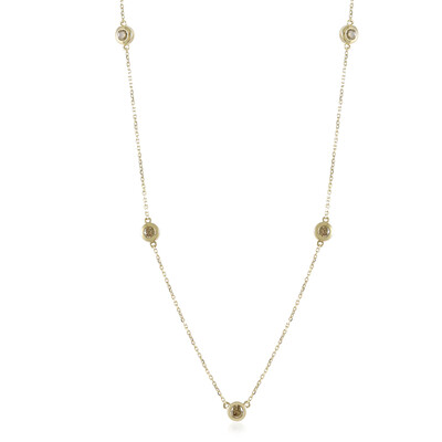 9K I2 Champagne Diamond Gold Necklace