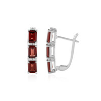 Mozambique Garnet Silver Earrings