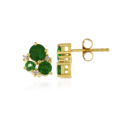 Russian Diopside Silver Earrings