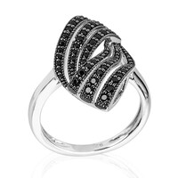 Black Spinel Silver Ring