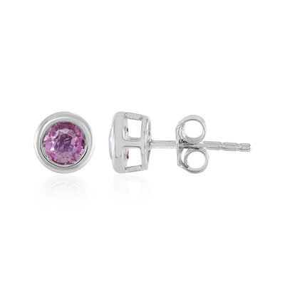 18K Pink Sapphire Gold Earrings