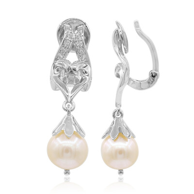 Freshwater pearl Silver ear clips (TPC)