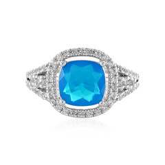 Blue Ethiopian Opal Silver Ring