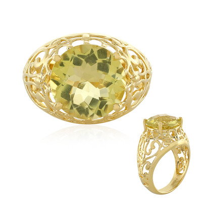 Lemon Quartz Silver Ring