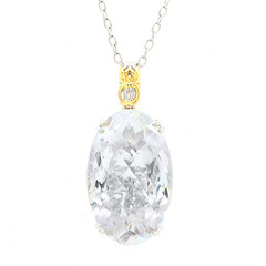 White Quartz Silver Necklace (Gems en Vogue)