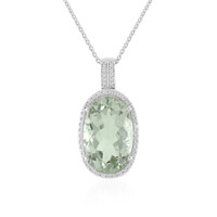 Green Amethyst Silver Necklace