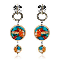 Multi Gem Silver Earrings (Dallas Prince Designs)