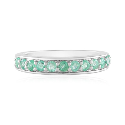 Colombian Emerald Silver Ring