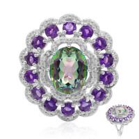 Green Mystic Quartz Silver Ring