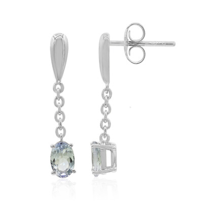 Green Tanzanite Silver Earrings