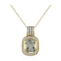 Green Amethyst Silver Necklace