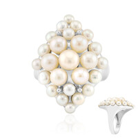 White Freshwater Pearl Silver Ring (Michelle Albala)
