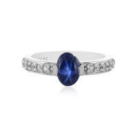 Blue Star Sapphire Silver Ring