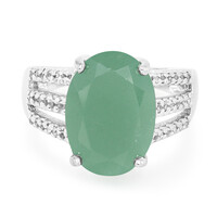 Green Chalcedony Silver Ring