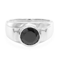 Black Spinel Silver Ring