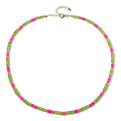 Pink Ethiopian Opal Silver Necklace (Riya)
