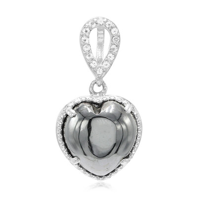 Black Hematite Silver Pendant