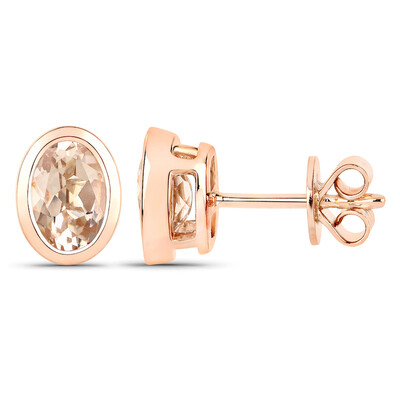 14K Morganite Gold Earrings