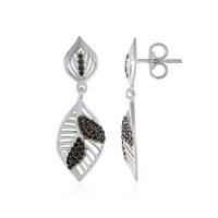 Black Spinel Silver Earrings