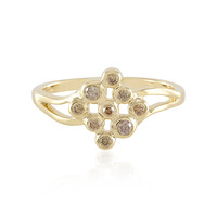 9K SI1 Champagne Diamond Gold Ring