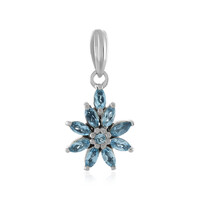 Swiss Blue Topaz Silver Pendant
