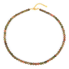 Unakite Silver Necklace