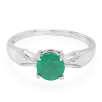 Green Chalcedony Silver Ring