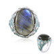 Blue Maniry Labradorite Silver Ring (Adela Silber)