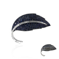 18K Blue Sapphire Gold Brooch (Estée Collection)