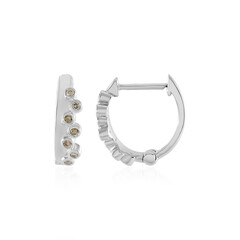 SI2 Champagne Diamond Silver Earrings