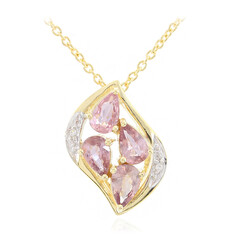 18K Unheated Padparadscha Sapphire Gold Necklace (AMAYANI)