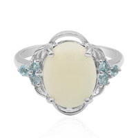 White Opal Silver Ring