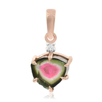 Watermelon Tourmaline Silver Pendant