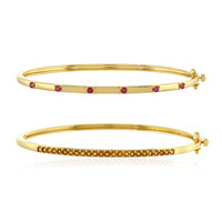 Madagascar Ruby Silver Bangle