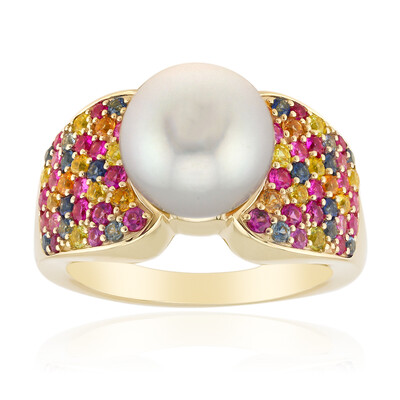 9K Silver South Sea Pearl Gold Ring (Michelle Albala)