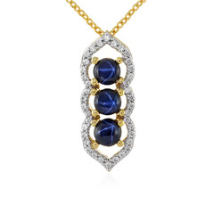 Blue Star Sapphire Silver Necklace