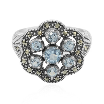 Sky Blue Topaz Silver Ring