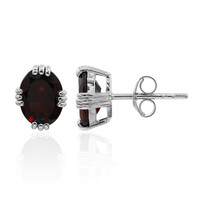 Garnet Silver Earrings