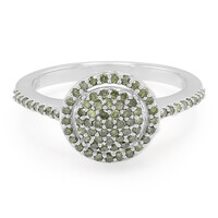 Fancy Diamond Silver Ring