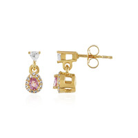 Madagascar Pink Sapphire Silver Earrings
